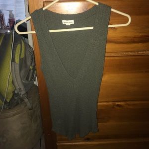 Urban Outfitters Women’s Knit Olive V-Neck Tank